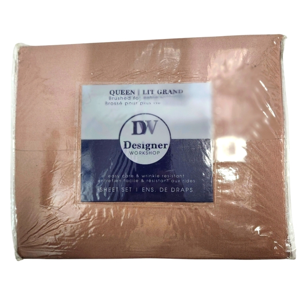 Designer Workshop Queen Size Brushed Microfiber Sheet Set Dusty Mauve
